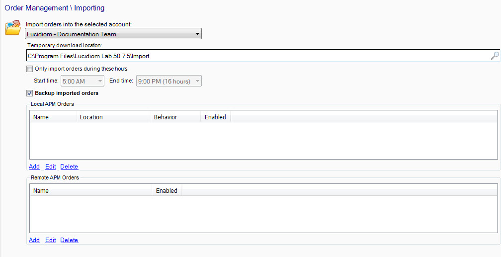 Import Options
