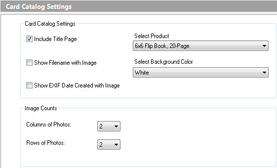 Card Catalog Settings