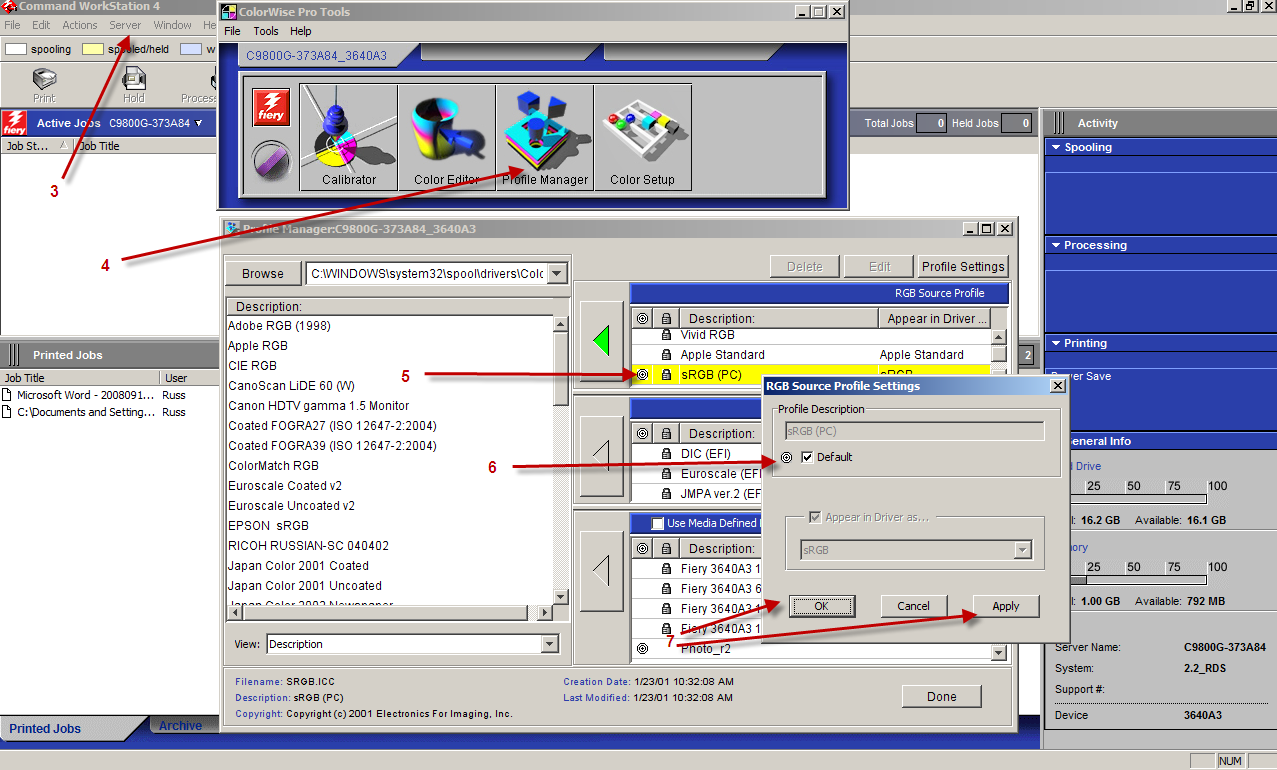 Setup SRGB input profile