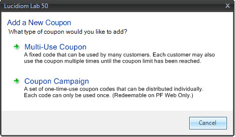 Select Coupon Type