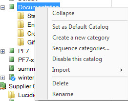 Catalog Options