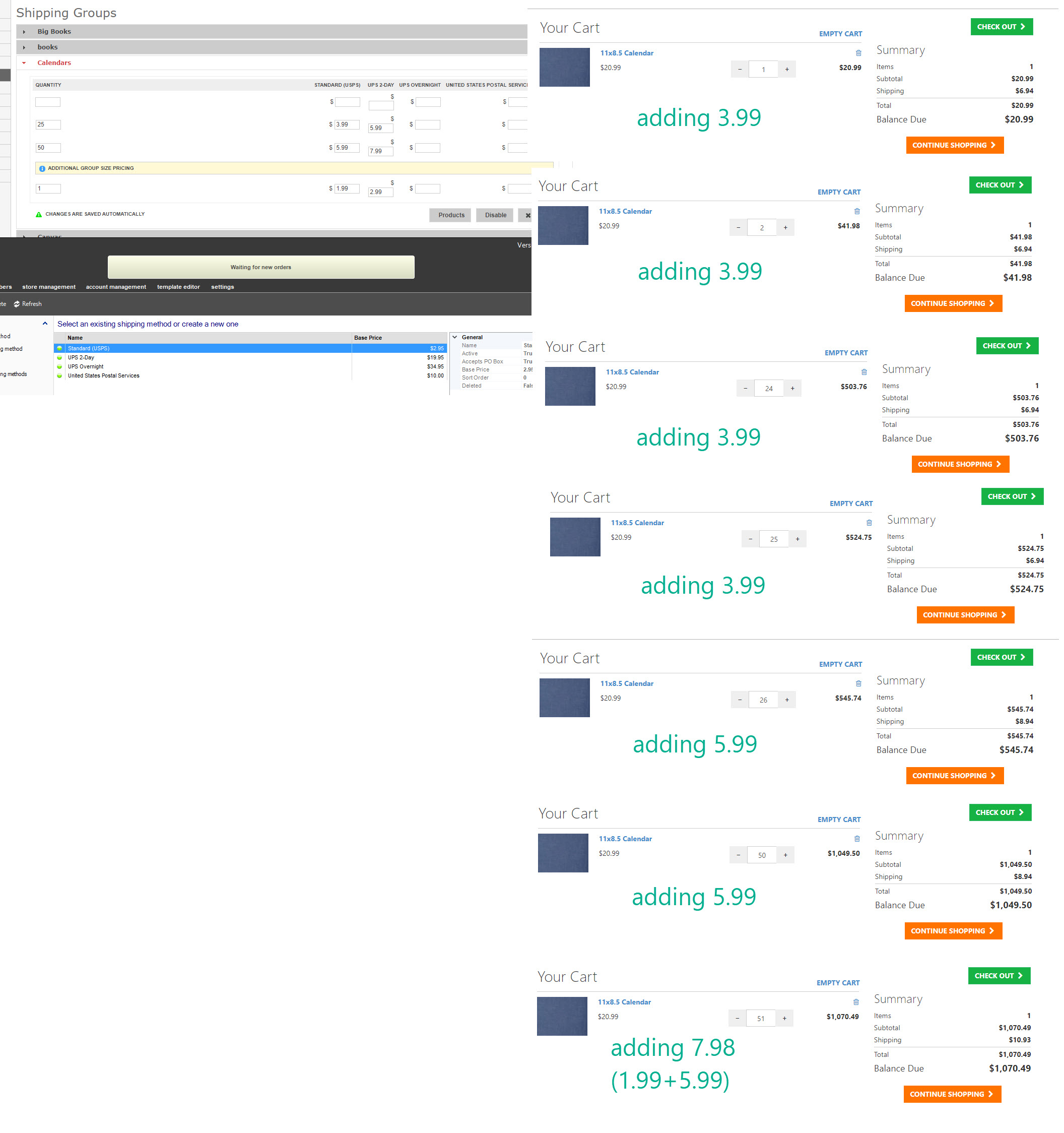 shipping prices example